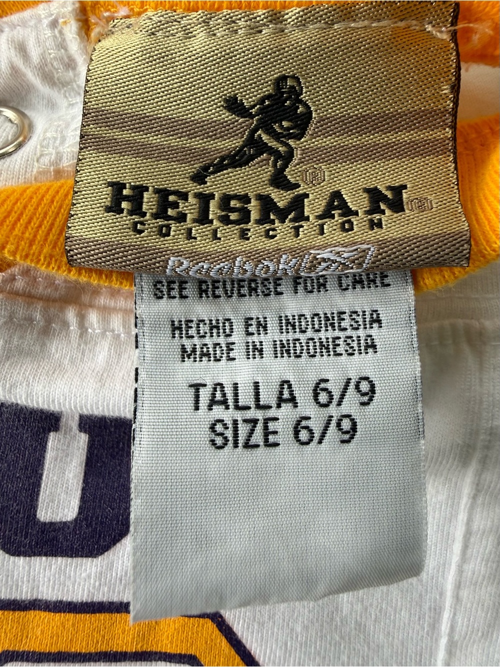 LSU Reebok Heisman Collection Baby Onesie 6-9 month + Bib & rally/burp towel - Picture 4 of 12